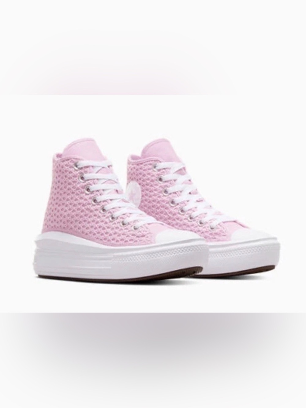 Converse Chuck Taylor All Star Move Hi Crochet Stardust Pink Women US 2 NIB